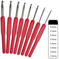 Kit d'aiguilles à crocheter en oxyde d'aluminium coloré, 8 tailles, avec manche ergonomique en plastique souple, outils de tricot pour le tissage manuel DIY