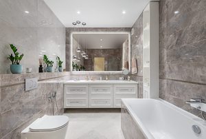 Hiện đại <span class=keywords><strong>LED</strong></span> hình chữ nhật gương cảm biến cảm ứng chuyển đổi chiếu sáng nhôm ống kính phòng tắm tủ cho salon phòng khách sản xuất Trung Quốc - Product Image 5