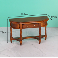Meubles miniatures en bois pour maison de poupée européenne, demi-table vintage européenne pour scène miniature