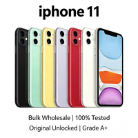 Venta al por Mayor de iPhone 11 Originales Desbloqueados, Versión Global, 64GB/128GB, Todos los Colores, Batería en Buen Estado, Teléfonos Móviles Usados de Grado A+