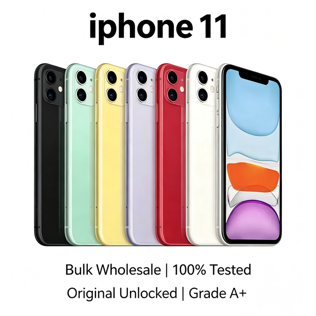 Wholesale A+ Grade iPhone 11 Original Unlocked Global Version 64GB 128GB All Colors High Battery Health Used Mobile Phone