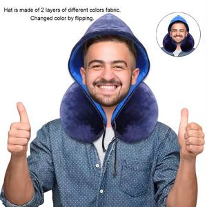Groothandel Draagbare Koeling Traagschuim Hooded Reiskussen Zachte Hals Voor Vliegtuig Hotel Verpleging Of Kamperen - Product Image 1