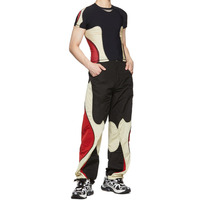 Pantalon de sport pour homme en polyester avec logo personnalisé, empiècements en nylon, style streetwear, hip-hop