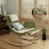 Fauteuil à bascule inclinable en rotin avec structure métallique, design minimaliste moderne, multifonctionnel, garantie 10 ans, chaise de balcon extérieure
