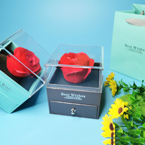 Funda de cristal de flor eterna para Romance, caja de joyería de <span class=keywords><strong>rosa</strong></span> de jabón de La <span class=keywords><strong>Bella</strong></span> <span class=keywords><strong>y</strong></span> La <span class=keywords><strong>Bestia</strong></span>, regalos del Día de la madre para San Valentín, decoración del hogar - Product Image 3