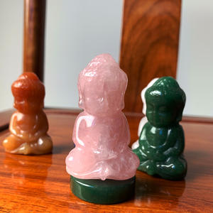 도매 풍수 보석 2 인치 명상 부처 장식품 크리스탈 아기 부처 - Product Image 4