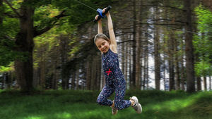 <span class=keywords><strong>Kit</strong></span> <span class=keywords><strong>de</strong></span> <span class=keywords><strong>tyrolienne</strong></span> Blue Dog modèle 60' avec câble <span class=keywords><strong>de</strong></span> suspension <span class=keywords><strong>de</strong></span> 5' pour la promotion sportive, y compris un tourne-boulon <span class=keywords><strong>de</strong></span> sécurité - Product Image 6