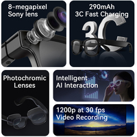 Gafas Inteligentes AIMB-G2 con Cámara BT WiFi, Toma Fotos, Grabación de Video y Audio, Traductor IA, Reconocimiento de Imágenes, Gafas Inteligentes Portátiles