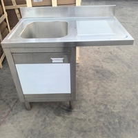 Freistehende Doppelbecken-Gewerbeküchenspüle aus 304 Edelstahl mit modularer Abflussrinne 128x60x80cm für Restaurant-Geschirrspülung