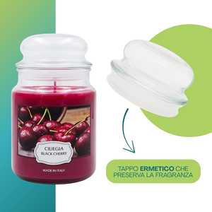 Scented Glass Jar <b>Candles</b> 510g Black Cherry 3 <b>Large</b> Jars Made In Italy - Product Image 3