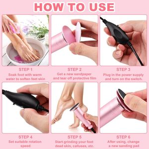 Dụng cụ làm sạch gót chân bằng điện, dụng cụ cạo gót chân, loại bỏ chai sạn, máy massage chân điện mạnh mẽ, máy loại bỏ chai sạn, dụng cụ chăm sóc móng chân - Product Image 4