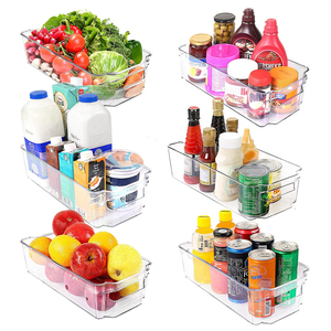 Fridge Bins Freezer Bins Refrigerator Organizer Stackable Food Storage Containers BPA Free Drawer Organizers For Refrigerator