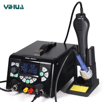 Station de soudage et dessoudage YIHUA 853D 5A II 3 en 1 avec pistolet à air chaud, fer à souder et alimentation USB DC pour soudage BGA