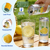 Transparante PET-plastic drankenblikje 500ml, food grade, met makkelijk openbare aluminium deksels, geschikt voor ijskoffie, frisdrank en thee