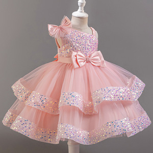 Robes pour enfants mignonnes de qualité supérieure, style vacances d'été 2026, avec ceinture à nœud, pour petites et moyennes filles, vente en gros sur mesure - Product Image 3