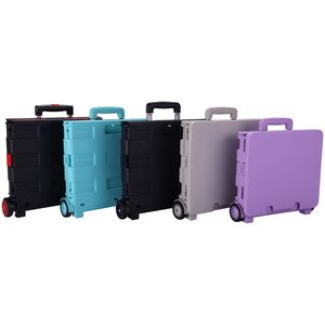 Xe đẩy Mua sắm thị trường gấp di động cắm trại Wagon có thể gập lại trolly giỏ hàng nhựa 4 bánh xe lưu trữ Xe đẩy giỏ hàng bãi biển - Product Image 3