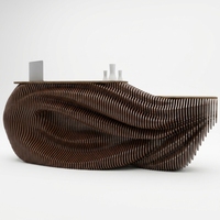 Table paramétrique CNC, comptoir d'accueil paramétrique, mobilier paramétrique en bois massif pour hôtel