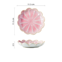 Plateau en forme de fleur dernier modèle Assiette de service pour bonbons et snacks Assiette en céramique Assaisonnement Sauce soja Plat pour la maison