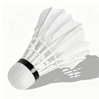 Raquette de badminton hybride écologique, durable, légère, professionnelle, de niveau tournoi, tête en liège sandwich 2 couches, plumes de canard de classe A, droite