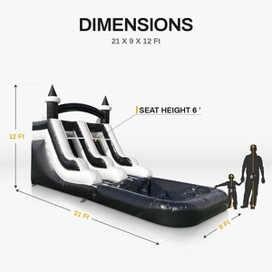 Màu đen và trắng PVC <span class=keywords><strong>Inflatable</strong></span> dành cho người lớn trượt nước để bán - Product Image 3