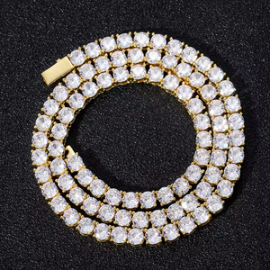 Chaîne Tennis Micro Pavé en Zircon Cubique 5A 3mm 4mm 5mm 6mm, Collier CZ Iced Out Bling Hip Hop pour Femmes et Hommes - Product Image 2