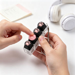 Porte-clés sensoriel anti-stress personnalisé avec empreinte de patte mignonne, jouet cadeau - Product Image 6