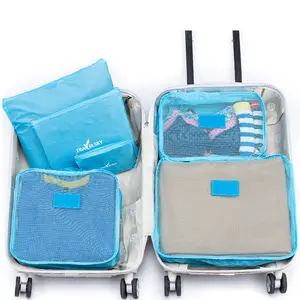 हॉट सेलिंग ट्रैवल लगेज कपड़े भंडारण बैग पर्यावरण अनुकूल ट्रैवल बैगेज पैकिंग क्यूब्स 6 पीसी