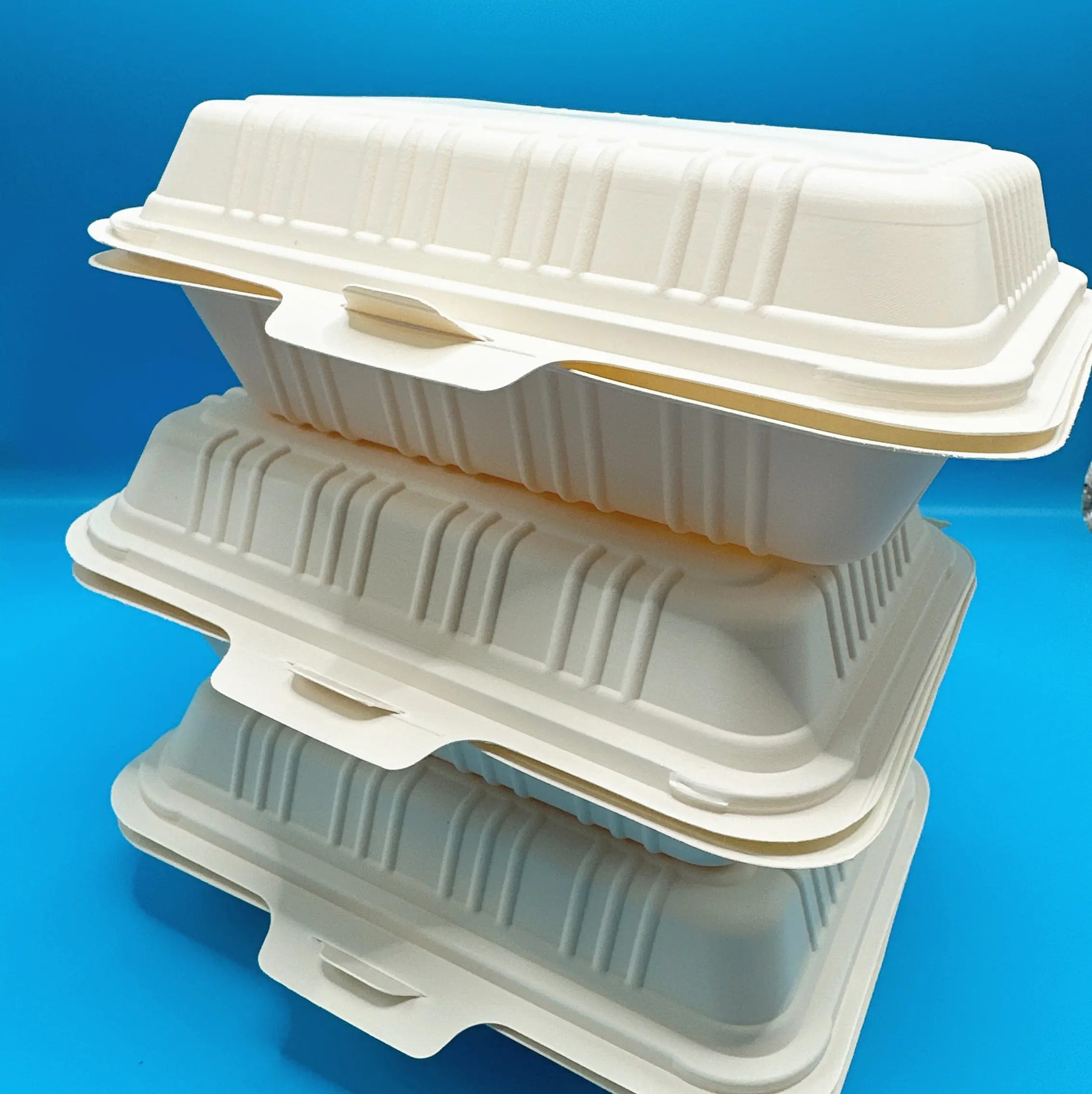 800Ml Scharnierende Take-Out Containers Clamshell Voedseldoos Voor Dessertcakes Koekjes Salades Pasta Sandwiches