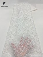 Tissu en dentelle à sequins et perles nigérianes de luxe de haute qualité, nouveau design brodé pour robes de mariée, accessoires de fête, tricoté