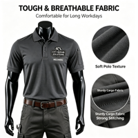 Ensemble uniforme de travail personnalisé pour mécanicien automobile, polo à manches courtes résistant à l'huile, pantalon de travail multi-poches pour ateliers de réparation