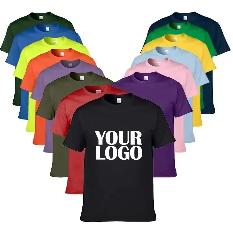 Groothandel Custom Logo Plus Size Stijlvolle Voorraad Bulk Kwaliteit Oversized Printed Slim Fit Effen Zwarte T-Shirts Voor Mannen