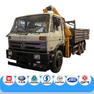 Dongfeng 6X4 12 tonnes Grue hydraulique mobile pour camion Fourgon spécial Boîte à benne basculante lourde Grue montée sur flèche Cargo Camion à plat - Product Image 4
