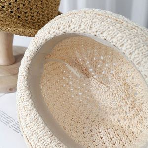 Chapeau d'été rétro artistique japonais pour femme, chapeau de jazz tricoté respirant, chapeau décontracté en paille de papier pour homme pour l'extérieur - Product Image 3