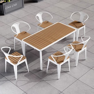 Waterproof Anti-corrosion Sun Protection Restaurant Furniture Commercial Hotel Use Modern Design <b>Plastic</b> Wood <b>Outdoor</b> Dining - Product Image 6