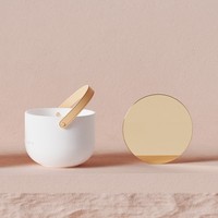 Pot à bougie en céramique de luxe CH blanc mat avec logo personnalisé couvercle en métal vide conteneur de bougie en vrac pour la décoration de la maison en gros