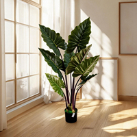 Offre Spéciale : Plantes Artificielles Décoratives pour Mariages – Alocasia et Faux Plantes Oreilles d'Éléphant en Plastique – Accessoires de Décoration pour Noël, Pâques et la Maison