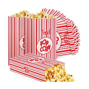 Sacchetti di carta per Popcorn con stampa Logo Tin Tie sacchetto di carta Popcorn bianco e nero Popcorn sacchetti di Popcorn