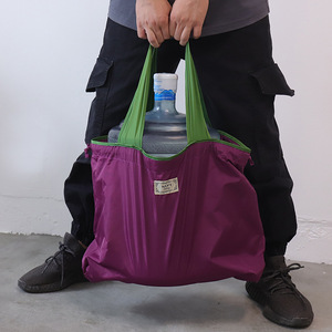 Tùy Chỉnh Lớn Lớn In Ấn Logo Siêu Thị <span class=keywords><strong>Nylon</strong></span> Mua Sắm Túi <span class=keywords><strong>Tote</strong></span> Hàng Tạp Hóa Túi Có Thể Gập Lại Tái Sử Dụng Dây Kéo Túi - Product Image 4