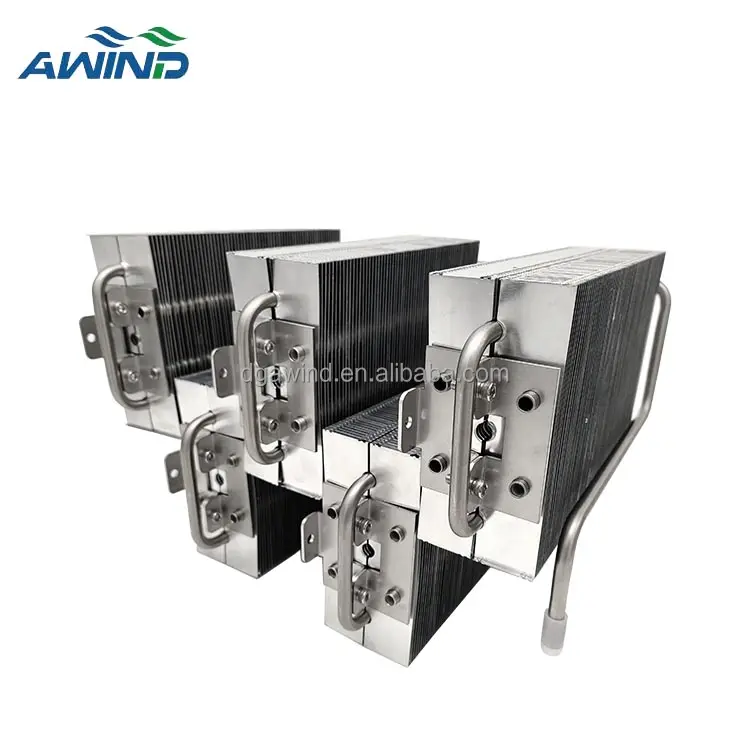 Stainless steel heat sink fanless walter cooler 320mm water cooling plate welded counterflow tubular heat exchanger