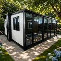 Maison conteneur préfabriquée modulaire pliable et extensible 700MM, un chambre, salon, cuisine, design moderne, étanche, appartement, magasin