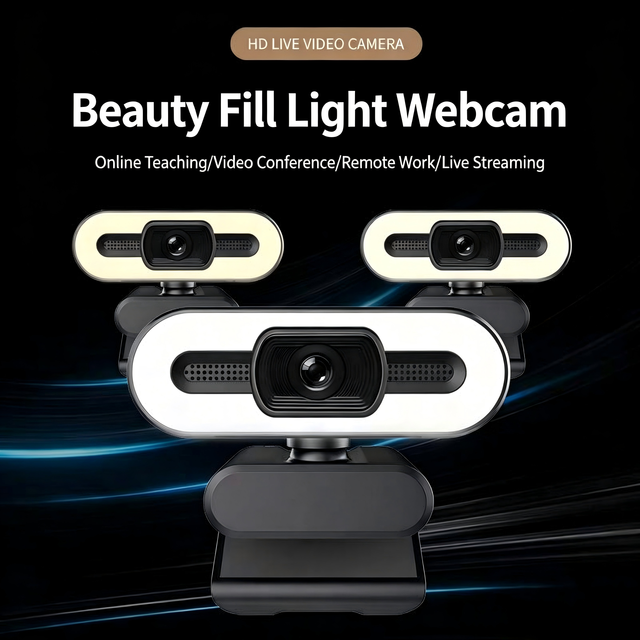HD CMOS 2MP Laptop Camera Ring Light Plug-and-Play USB 1080p 60fps Auto Focus Stock Model B3 for Video Streaming Zoom Meetings