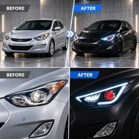Kit de mise à niveau des performances des phares avant à LED PCS-H29 pour Hyundai Elantra 2011-2015, projecteur à double faisceau, DRL blanc.