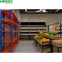Équipement complet pour l'aménagement de supermarchés : Étagère de supermarché gondole métallique double face robuste, solution tout-en-un