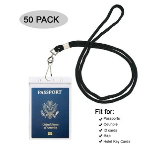 Biểu Tượng Tùy Chỉnh 4x6Inch Thêm Lớn Nhựa Du Lịch Trong Suốt PVC In Tín Dụng Kinh Doanh Hộ Chiếu ID Chủ Sở Hữu Thẻ Với Dây Buộc - Product Image 2