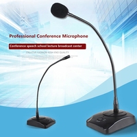 Microphone à col de cygne filaire avec prise 6,35 mm, microphone de conférence filaire professionnel pour ordinateur de bureau, microphone capacitif pour discours scolaire, flexible