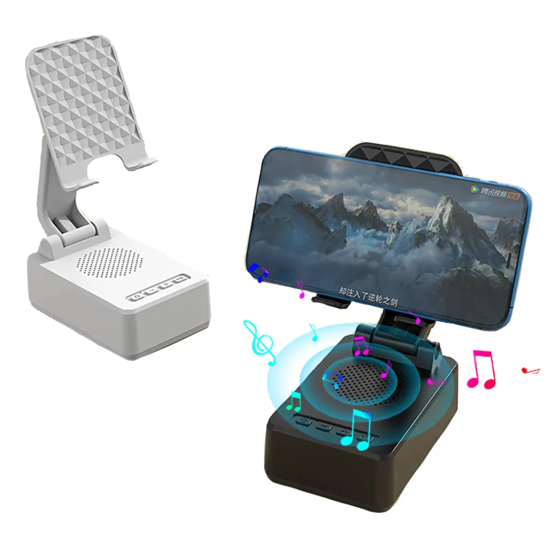 Electric Gadgets Portable Phone Holder Mini Subwoofer BT Speakers Music Box Bluetooth Speaker Mobile phone Stand