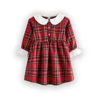 पीटर पैन कॉलर विपरीत पैनल टैटन शर्ट प्लेड पोशाक के लिए बेबी लड़की फैशन फीता व्याकुल शरद ऋतु स्कर्ट