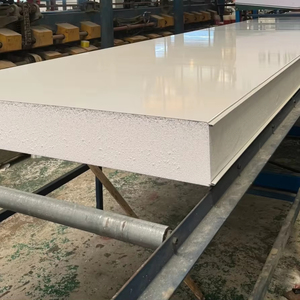 Tấm Tường lõi <span class=keywords><strong>EPS</strong></span> đúc sẵn chi phí thấp làm bằng thép và kim loại, với Len đá chống cháy làm vật liệu cốt lõi. - Product Image 1