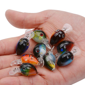 Señuelo de plástico duro de 3.3cm con manivela, para pesca de lubina, de lanzamiento largo, con cuentas de sonido, de ABS impreso, con anzuelos blandos artificiales, para lago, directo de fábrica - Product Image 4