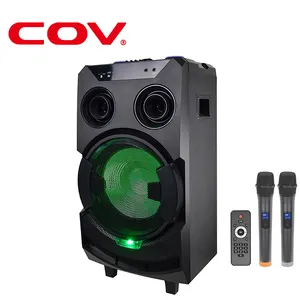 cov dj party speaker 12inch rechargeable trolley portable speaker with laser light